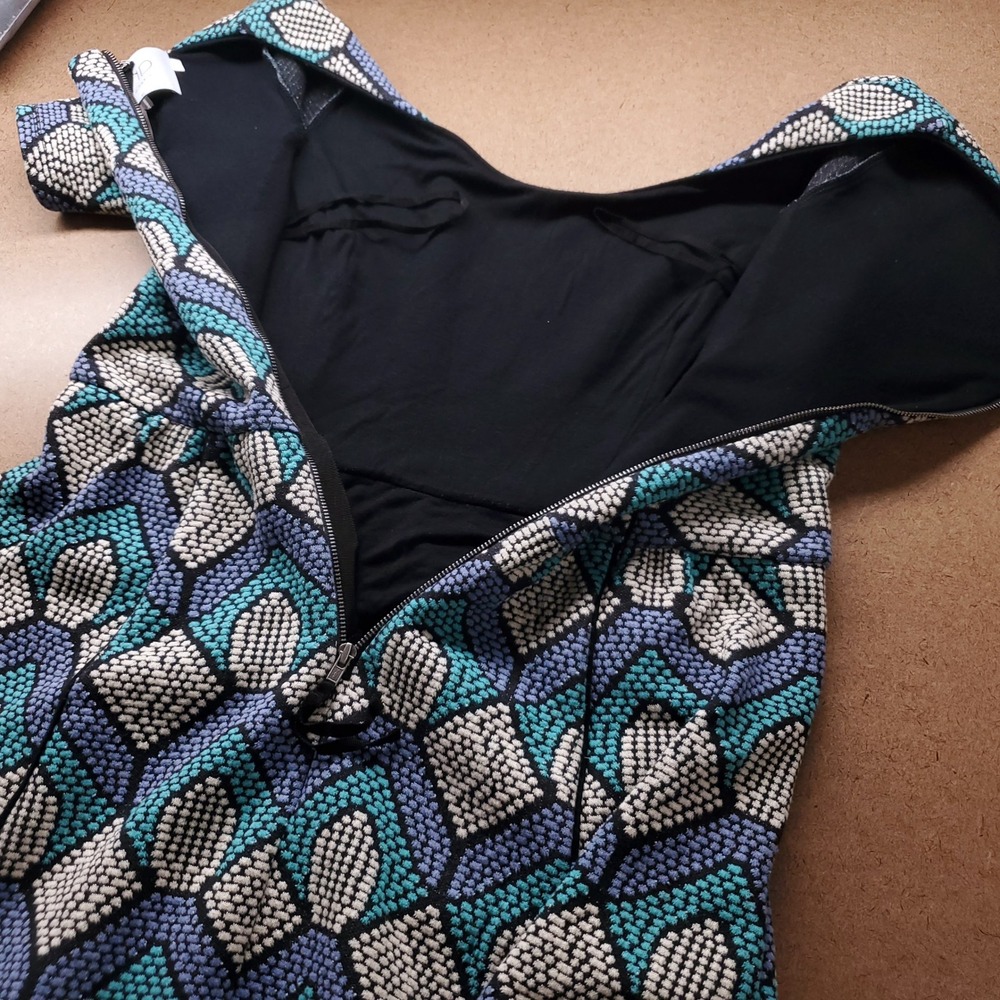 Anthropologie HD in Paris Hollyhock Dress Women S Blue Retro Indie Mod Fit Flare - Picture 13 of 13
